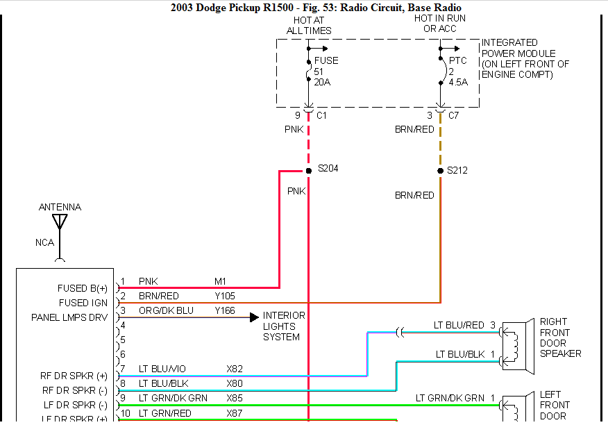 1994 Dodge Ram Radio Wiring Diagram Diagram Ear