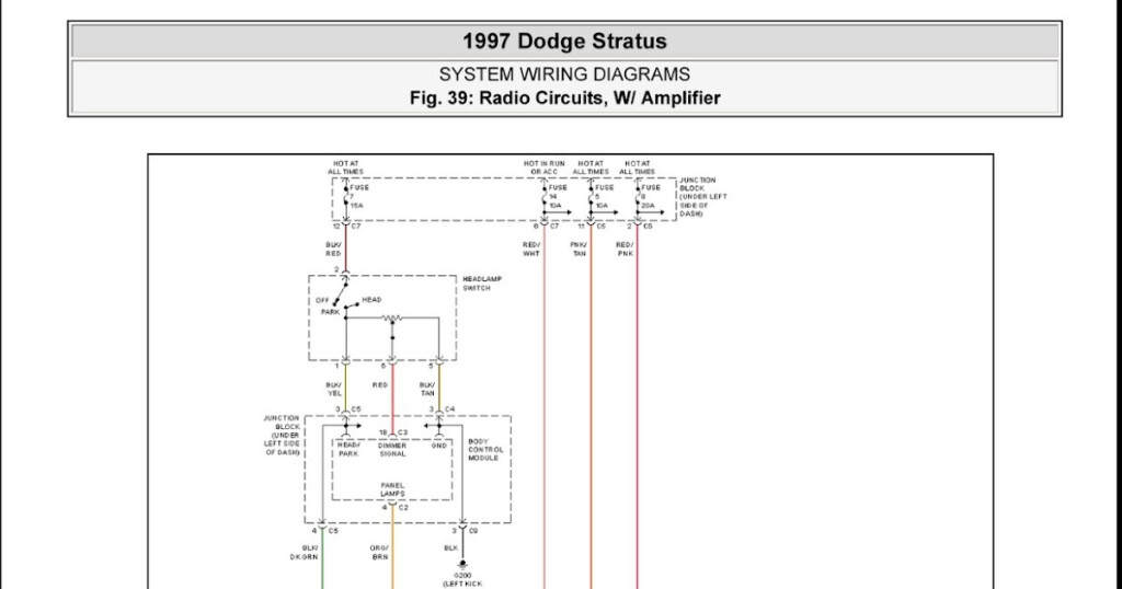 1997 Dodge Stratus Radio Circuits W Amplifier System Wiring Diagrams 