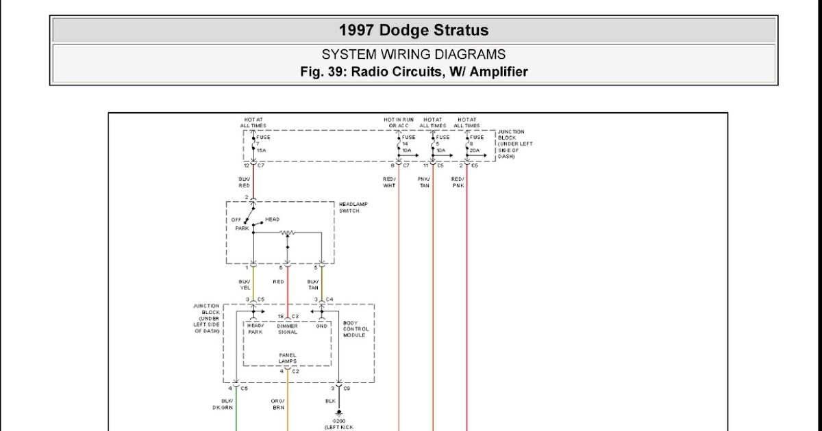 1997 Dodge Stratus Radio Circuits W Amplifier System Wiring Diagrams