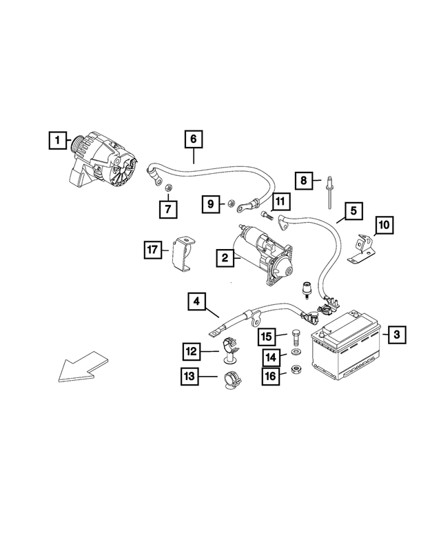 2015 2019 Ram ProMaster City Alternator Wiring 68266467AA Mopar Estores - 2015 Ram Promaster Wiring Diagram