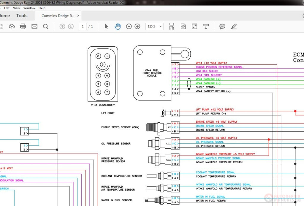 Cummins Dodge Ram 24 2001 3666482 Wiring Diagram Auto Repair Manual  - Console Wiring Diagram Dodge RAM 2018